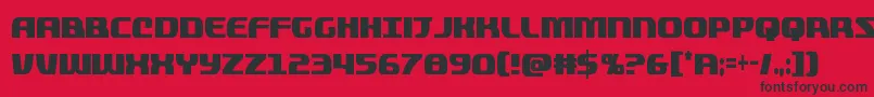 Czcionka quickeningextracond – czarne czcionki na czerwonym tle