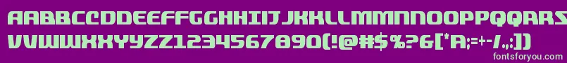 quickeningextracond Font – Green Fonts on Purple Background