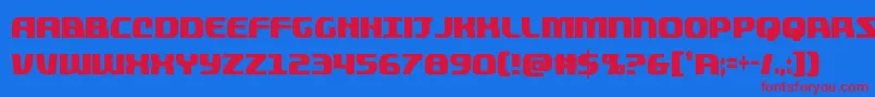 quickeningextracond Font – Red Fonts on Blue Background