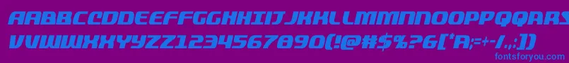 quickeningextracondital Font – Blue Fonts on Purple Background