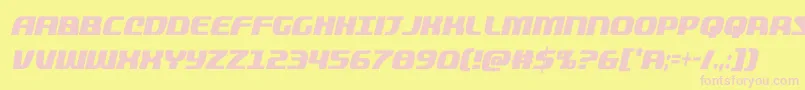 quickeningextracondital Font – Pink Fonts on Yellow Background