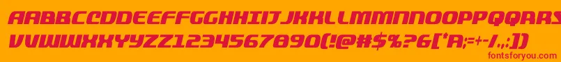 quickeningextracondital Font – Red Fonts on Orange Background