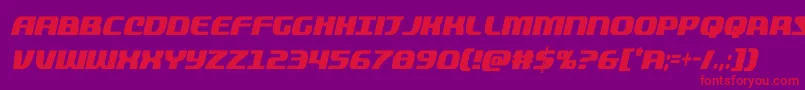 quickeningextracondital Font – Red Fonts on Purple Background