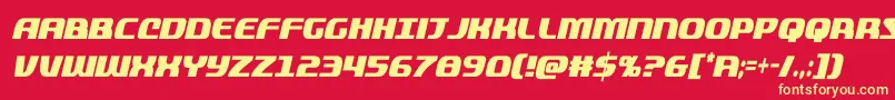 quickeningextracondital Font – Yellow Fonts on Red Background
