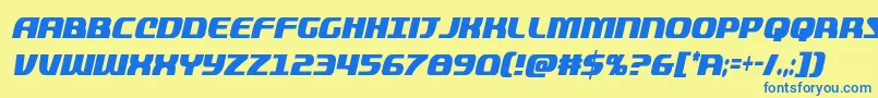 quickeningextracondital Font – Blue Fonts on Yellow Background