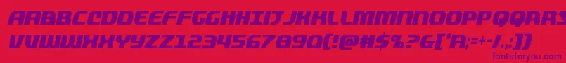 quickeningextracondital Font – Purple Fonts on Red Background