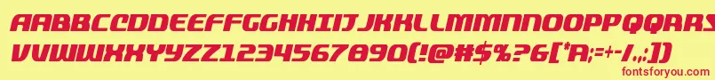 quickeningextracondital Font – Red Fonts on Yellow Background