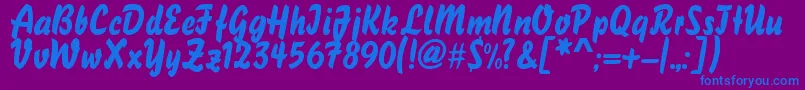 Clasico Font – Blue Fonts on Purple Background