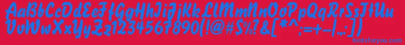 Clasico Font – Blue Fonts on Red Background