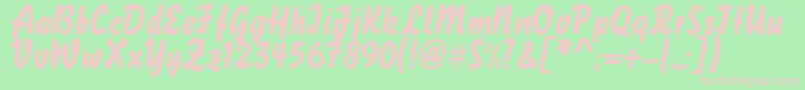 Clasico Font – Pink Fonts on Green Background