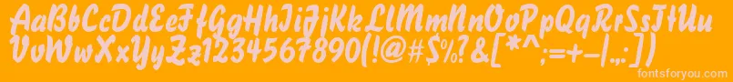 Clasico Font – Pink Fonts on Orange Background