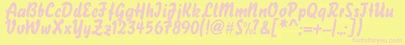 Clasico Font – Pink Fonts on Yellow Background