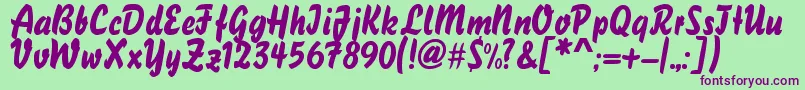 Clasico Font – Purple Fonts on Green Background