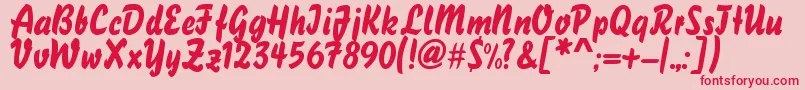 Clasico Font – Red Fonts on Pink Background