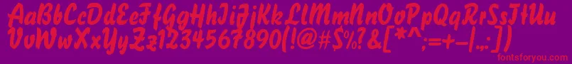 Police Clasico – polices rouges sur fond violet