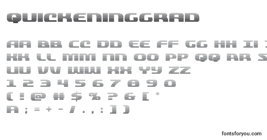 A fonte Quickeninggrad (137820) – alfabeto, números, caracteres especiais