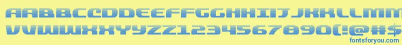 quickeninggrad Font – Blue Fonts on Yellow Background