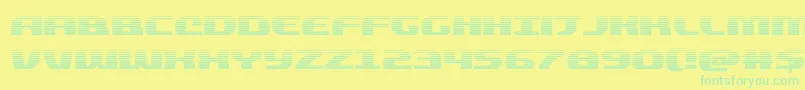 quickeninggrad-Schriftart – Grüne Schriften auf gelbem Hintergrund
