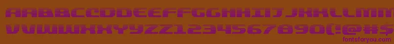 フォントquickeninggrad – 紫色のフォント、茶色の背景