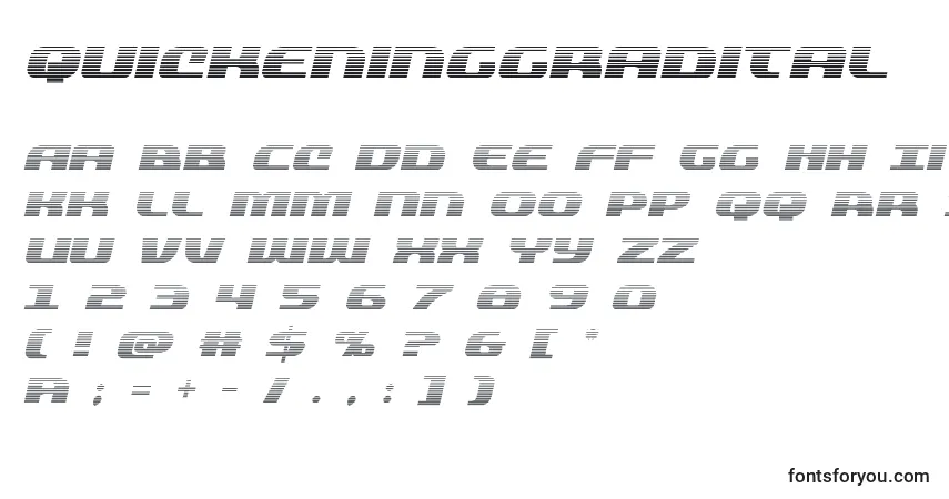 Schriftart Quickeninggradital (137823) – Alphabet, Zahlen, spezielle Symbole
