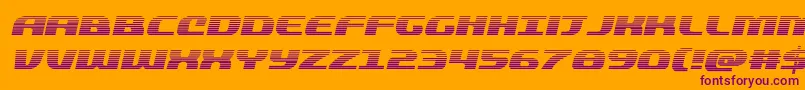 quickeninggradital Font – Purple Fonts on Orange Background