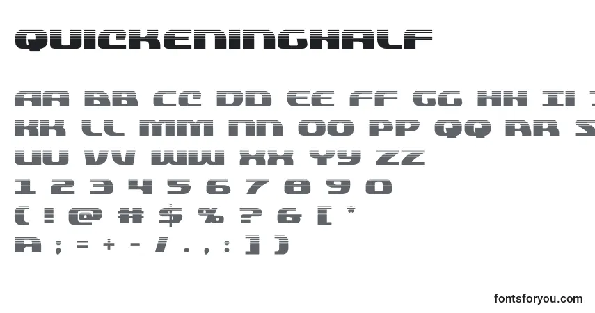 Шрифт Quickeninghalf (137824) – алфавит, цифры, специальные символы