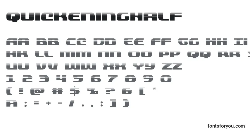 Шрифт Quickeninghalf (137825) – алфавит, цифры, специальные символы