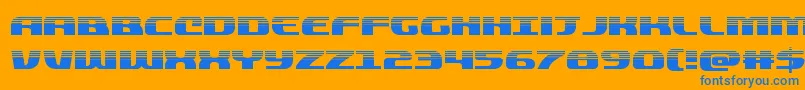 quickeninghalf Font – Blue Fonts on Orange Background
