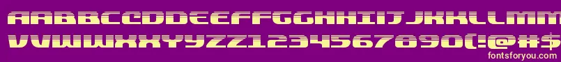 quickeninghalf Font – Yellow Fonts on Purple Background