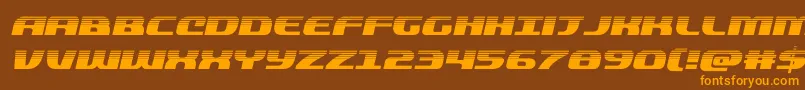 quickeninghalfital Font – Orange Fonts on Brown Background