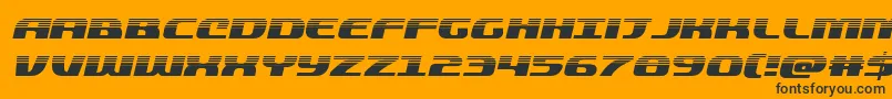 quickeninghalfital Font – Black Fonts on Orange Background