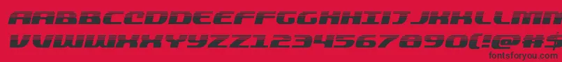 quickeninghalfital-Schriftart – Schwarze Schriften auf rotem Hintergrund