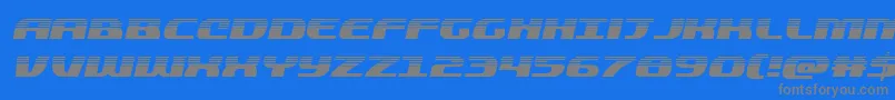 quickeninghalfital-Schriftart – Graue Schriften auf blauem Hintergrund