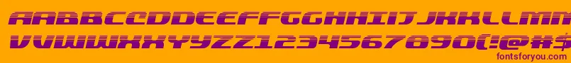 quickeninghalfital Font – Purple Fonts on Orange Background