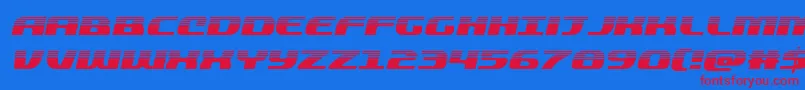 quickeninghalfital Font – Red Fonts on Blue Background