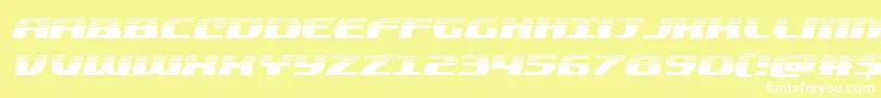 quickeninghalfital Font – White Fonts on Yellow Background