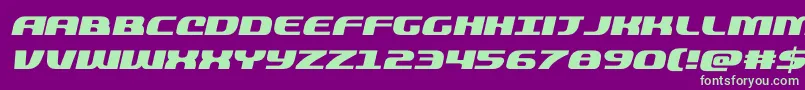 quickeningital Font – Green Fonts on Purple Background