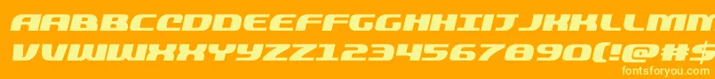 フォントquickeningital – オレンジの背景に黄色の文字
