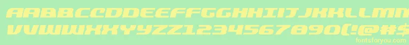 quickeningital Font – Yellow Fonts on Green Background