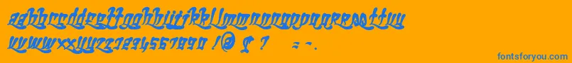 GhettoFabulousBold Font – Blue Fonts on Orange Background