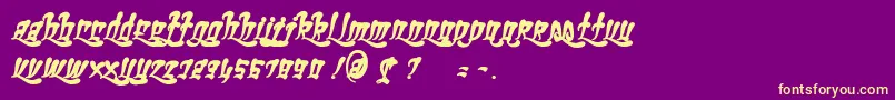 GhettoFabulousBold Font – Yellow Fonts on Purple Background