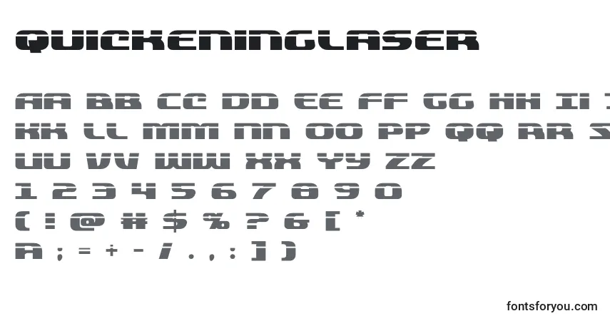 Шрифт Quickeninglaser (137830) – алфавит, цифры, специальные символы