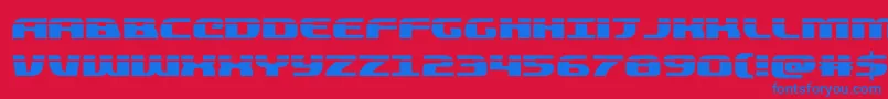 quickeninglaser Font – Blue Fonts on Red Background