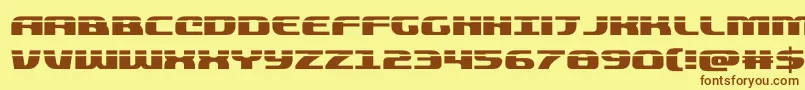 quickeninglaser Font – Brown Fonts on Yellow Background