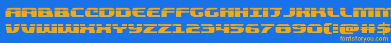 quickeninglaser Font – Orange Fonts on Blue Background