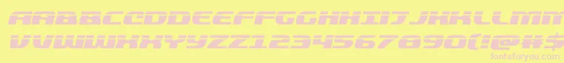 quickeninglaserital Font – Pink Fonts on Yellow Background