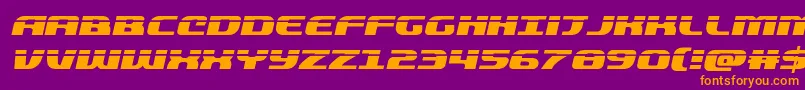 quickeninglaserital Font – Orange Fonts on Purple Background