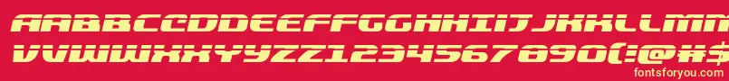 quickeninglaserital Font – Yellow Fonts on Red Background