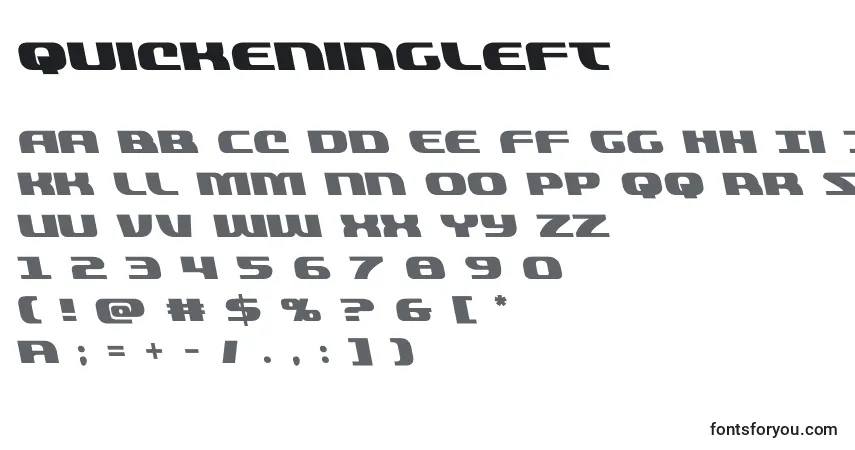 Quickeningleft (137834) Font – alphabet, numbers, special characters