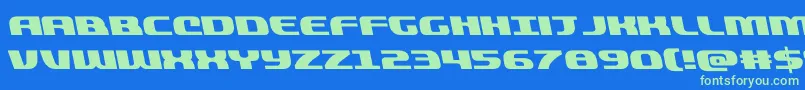 quickeningleft Font – Green Fonts on Blue Background